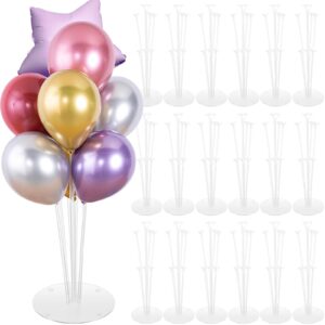 20 Sets Balloon Stands for Table Balloon Sticks with Base Clear Balloon Centerpiece Stand Balloon Holder for Birthday Graduation Baby Shower Wedding Christmas Wedding Anniversary Party