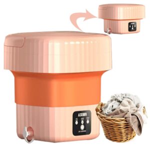 portable washing machine, mini washing machine foldable, for washing baby clothes, underwear or small items of portable washer, as a gift for girls, mother's first choice (pink)