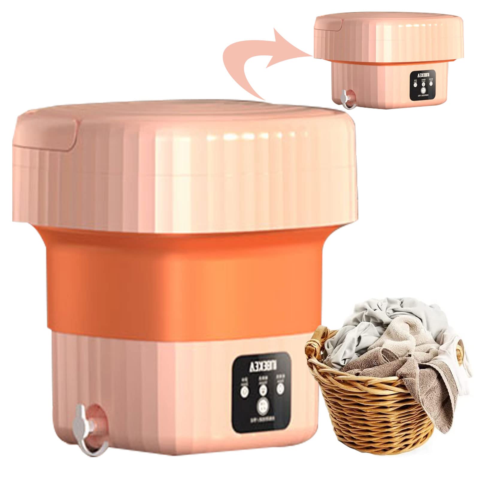 Portable Washing Machine, Mini Washing Machine Foldable, For Washing Baby Clothes, Underwear Or Small Items Of Portable Washer, As A Gift For Girls, Mother'S First Choice (Pink)