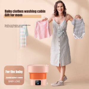 Portable Washing Machine, Mini Washing Machine Foldable, For Washing Baby Clothes, Underwear Or Small Items Of Portable Washer, As A Gift For Girls, Mother'S First Choice (Pink)