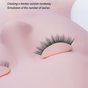 3 Pairs Replaced Eyelids Silicone Double Eyelashes Replacement Eyelids for Mannequin Head Practice Removable Eyelids with Double Layer Eyelashes Eyelash Extension Practice Eyelid (Pink)