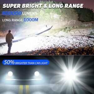 Rechargeable Led Flashlights High Lumens - 900,000 Lm Brightest High Powered Flash Light for Camping