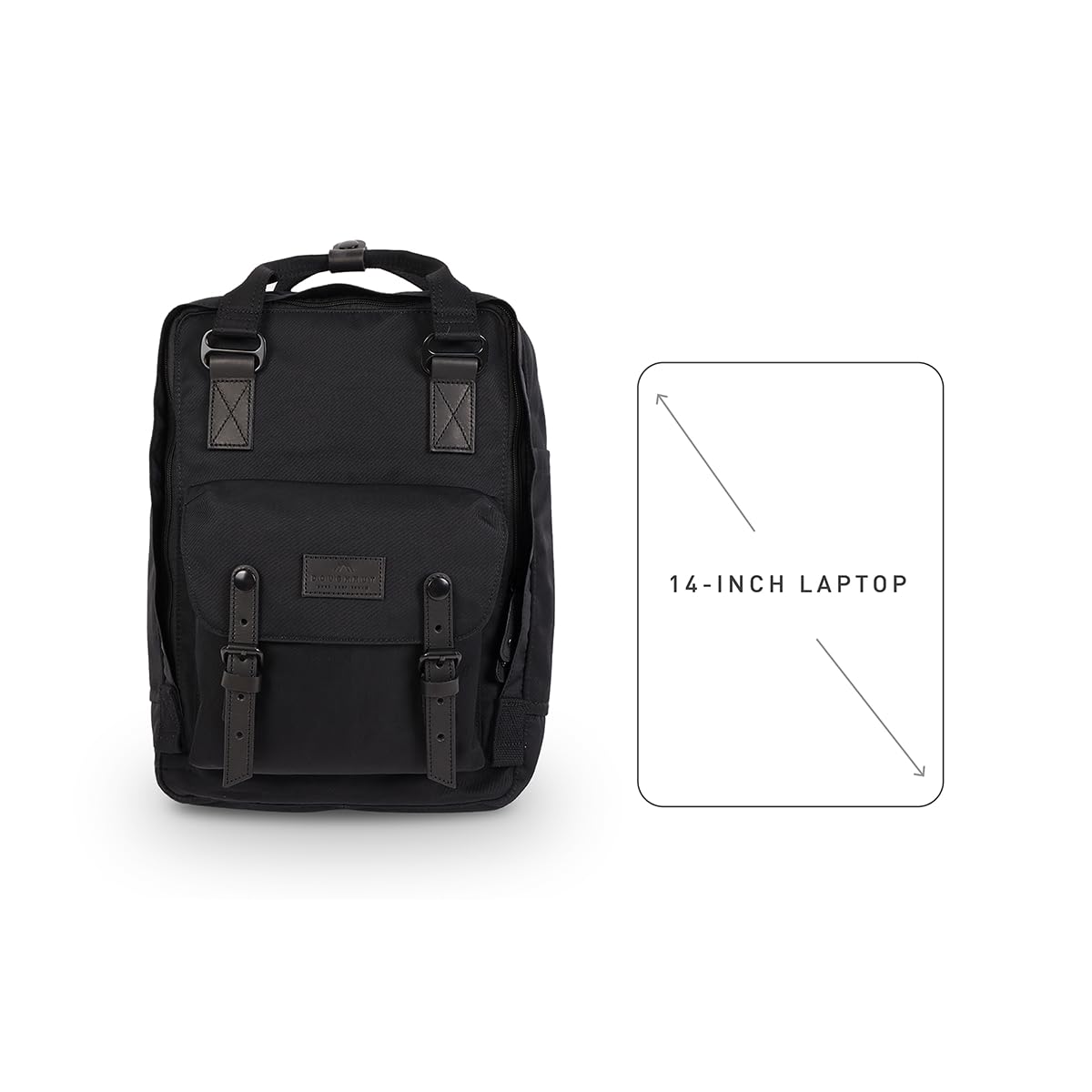 Doughnut Travel Laptop Backpack, Slim Durable Daypack Backpacks, Water Resistant Computer 16L Bag for Men & Women Fits 14 Inch Notebook(B BLACK)