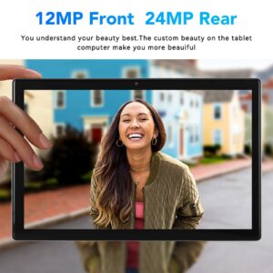 Gugxiom 2 in 1 Tablet, 10.1in Tablet with Keyboard, 1920x1200 IPS Display, 12GB RAM 256GB ROM, Octa Core Processor, 12MP+24MP Camera, 8800mAh, Support 4G Calling (Blue)