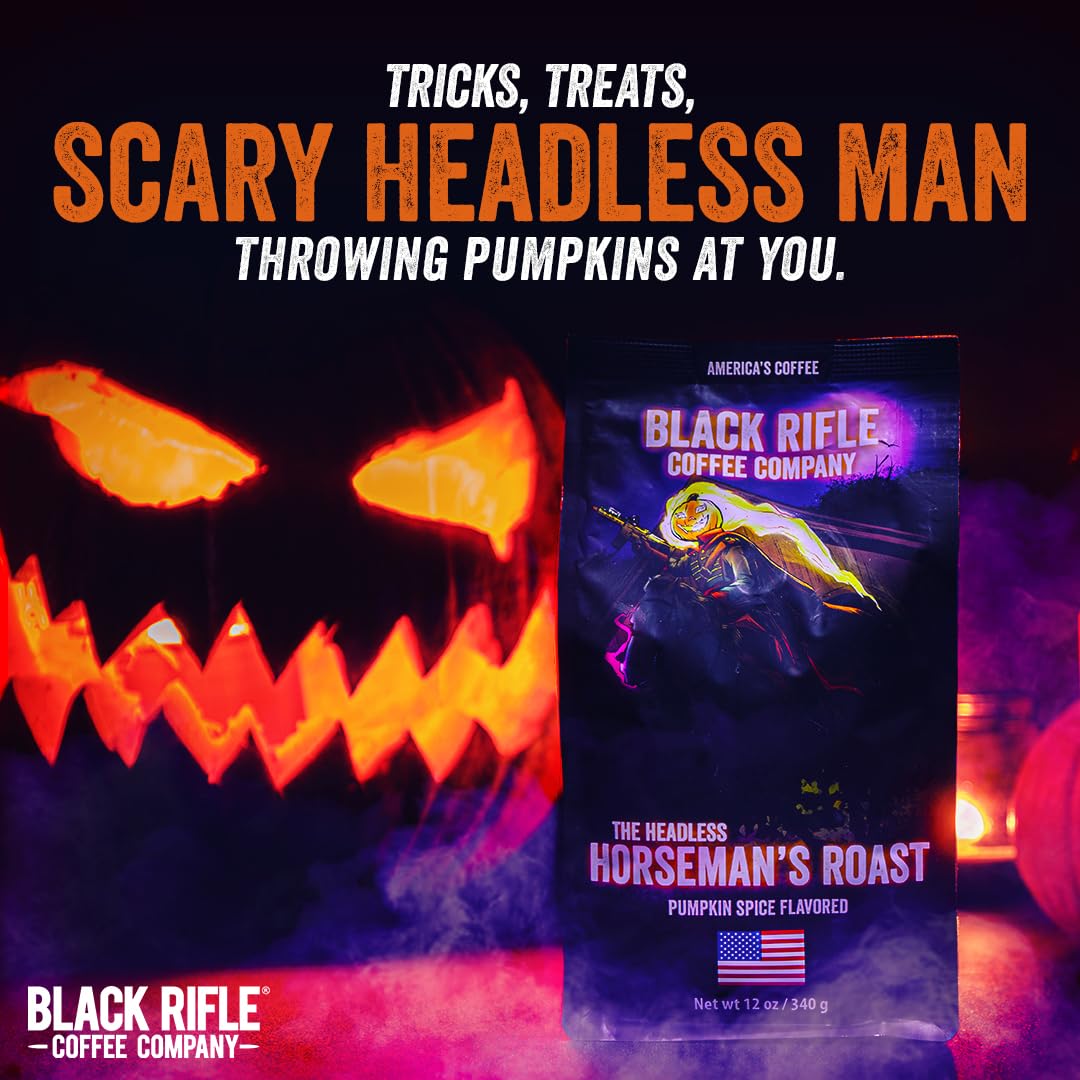 Black Rifle Coffee Company Headless Horseman, Pumpkin Spice Flavored Medium Roast Coffee Pods, 12 Single Serve Coffee Pods