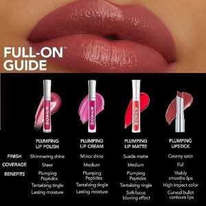 Buxom Full-On Plumping Satin Lipstick, Formulated with Hyaluronic Acid & Sunflower Wax, Moisturizing Creamy Lipstick, Satin Finish, Weightless