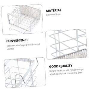 PACKOVE Drying Rack Holder Countertop Stainless Steel Sponge Holder Metal Utensil Drying Rack Flatware Storage Mesh Metal Chopsticks Chopstick Utensil Holder Steel Wire Dryer