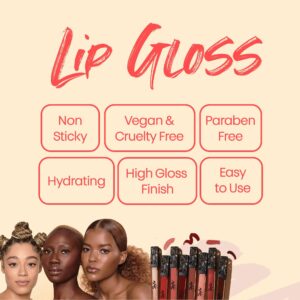 The Lip Bar | Vegan Non-Sticky Lip Gloss | High Shine Finish | Headliner - Warm Terracotta Brown