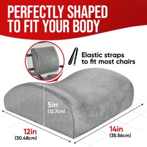 FORTEM Chair Seat Cushion (Velour, Grey) + Lumbar Support