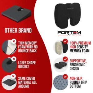 FORTEM Chair Seat Cushion (Mesh, Black) + Lumbar Support