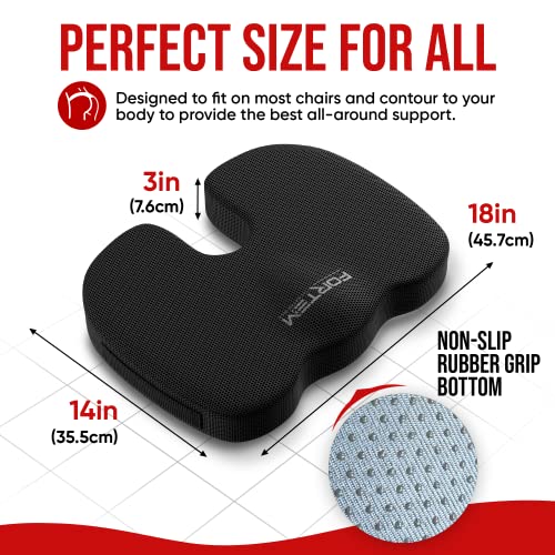 FORTEM Chair Seat Cushion (Mesh, Black) + Lumbar Support