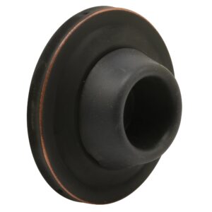 prime-line j 4787-m wall stop – protects walls from door knob damage – 2-5/16” outside diameter classic bronze cover with 1-1/8” gray round rubber bumper – easy to install (single pack)