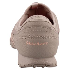 Skechers Women's Bikers LITE RELIVE, Taupe Mesh Duraleather Coral Trim, 7