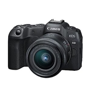 Canon EOS R8 Content Creator Kit, Full-Frame Mirrorless Camera, RF Mount, 24.2 MP, 4K Video, DIGIC X Image Processor, Compact, Lightweight, Smartphone Connection, Tripod Grip, Stereo Microphone