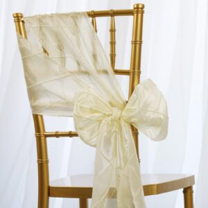 efavormart 5pc x ivory pintuck chair sash for wedding events banquet decor chair bow sash party decoration supplies
