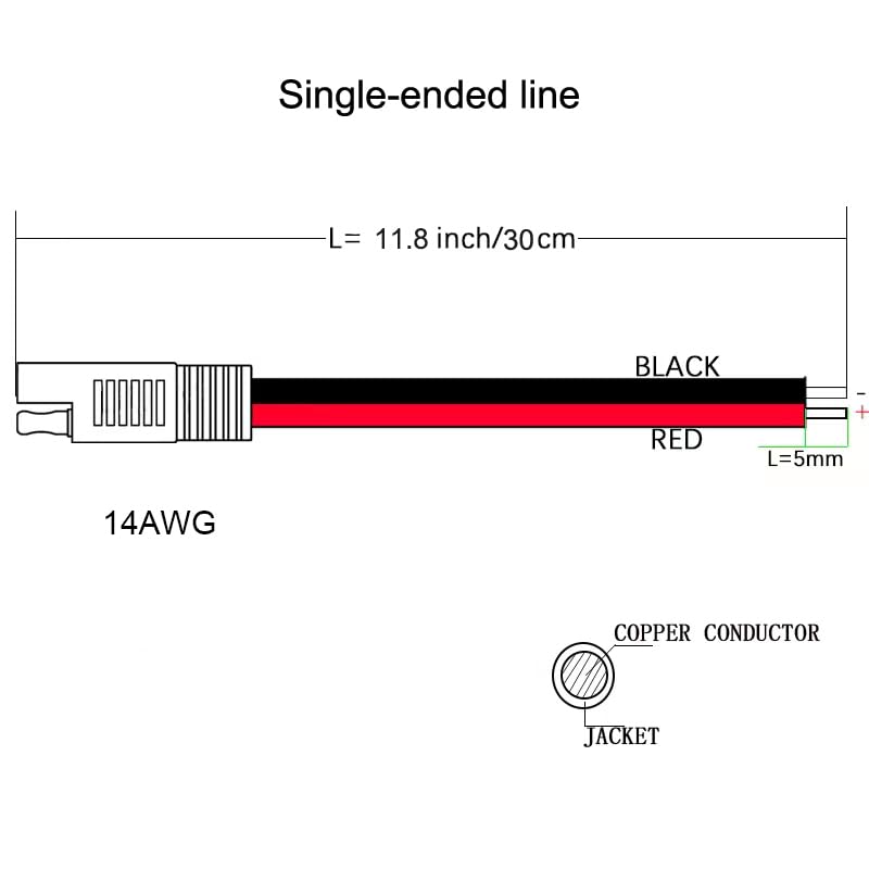 XCZZYB 14AWG SAE Connector Extension Cable, (4 Pack) SAE Quick Connector Disconnect Plug SAE Power Automotive Extension Cable Solar Panel Cable Wire