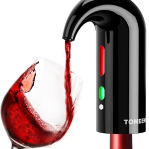 Electric Wine Decanter with One-Touch Pouring, Wine Aerator with Triple Aeration Functions, Red Light Indicator, and Magnetic Wake-Up - Perfect Wine Accessories Gift for Wine Lovers