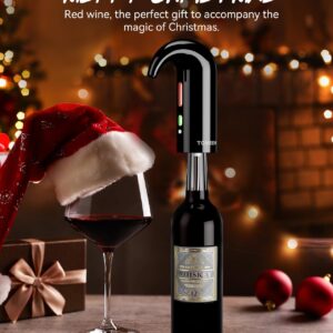 Electric Wine Decanter with One-Touch Pouring, Wine Aerator with Triple Aeration Functions, Red Light Indicator, and Magnetic Wake-Up - Perfect Wine Accessories Gift for Wine Lovers