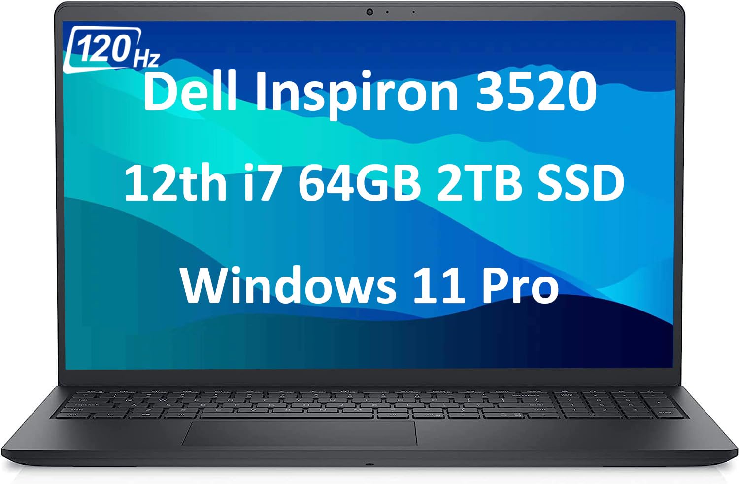 Dell Inspiron 15 15.6" Business Laptop (FHD 120Hz WVA Anti-Glare, Intel 10-Core i7-1255U, 64GB RAM, 2TB SSD), Numeric Keypad, Narrow-Bezel, 2024 Inspiron 3000 3520, Webcam, Wi-Fi 6, Win 11 Pro, Black