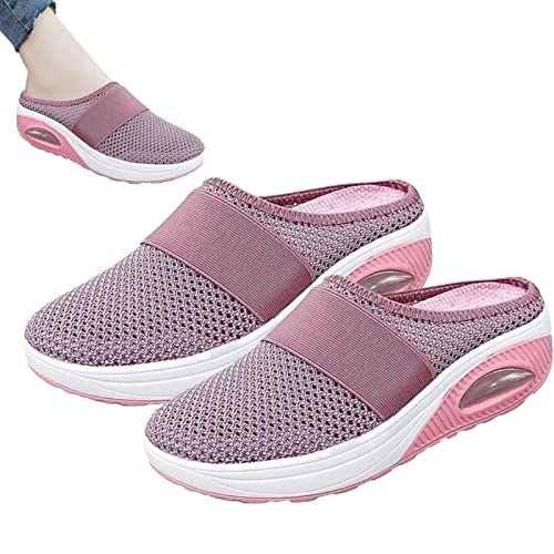 Kumprohu Orthopedic Shoes - Womens Breathable Shoes Sneakers | Orthopedic Walking Shoes with Air Cushion and Slip-On Sandals for Shopping, Working, Yoga Walking Pink