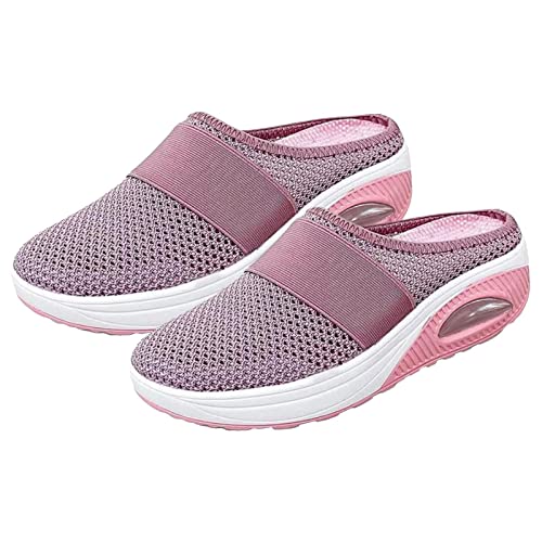 Kumprohu Orthopedic Shoes - Womens Breathable Shoes Sneakers | Orthopedic Walking Shoes with Air Cushion and Slip-On Sandals for Shopping, Working, Yoga Walking Pink