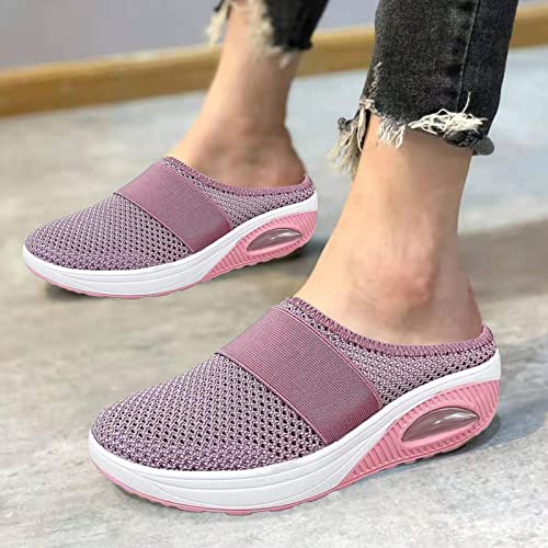 Kumprohu Orthopedic Shoes - Womens Breathable Shoes Sneakers | Orthopedic Walking Shoes with Air Cushion and Slip-On Sandals for Shopping, Working, Yoga Walking Pink