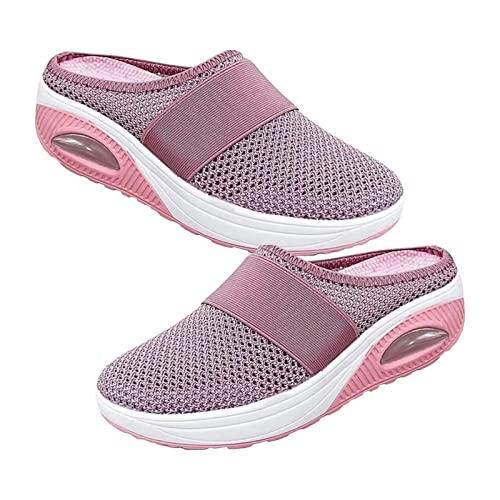 Kumprohu Orthopedic Shoes - Womens Breathable Shoes Sneakers | Orthopedic Walking Shoes with Air Cushion and Slip-On Sandals for Shopping, Working, Yoga Walking Pink