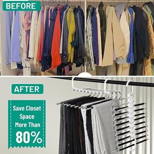 (3-Pack) Space-Saving Plastic Hangers, Clothes & Pants Hangers for Clothing Storage and Closet Organizer System, Jean Hanger and Pants Organizer for Kids,Hanger Organizer Perfect for Home or Office.