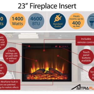 Ameriwood Home Mateo Electric Fireplace with Mantel & Open Shelf, Black