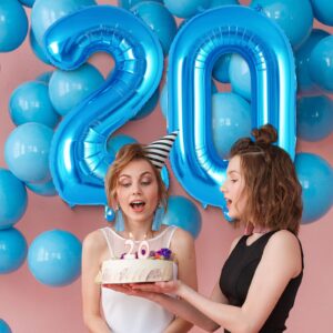 Blue Number 2 Balloon 40 Inch, Big Large Foil Helium Number Balloons, Jumbo Giant Mylar Number 2 Balloons for 2 Second Birthday Party Decorations Supplies Anniversary Celebration