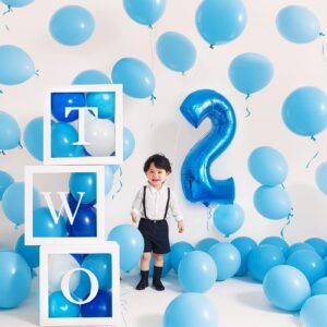 Blue Number 2 Balloon 40 Inch, Big Large Foil Helium Number Balloons, Jumbo Giant Mylar Number 2 Balloons for 2 Second Birthday Party Decorations Supplies Anniversary Celebration