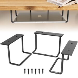 foroiron under desk laptop mount, under desk shelf bracket compatible with devices maximum 2.7” tall, aluminum under desk laptop holder tray,durable under desk shelf for laptop/keyboard storage