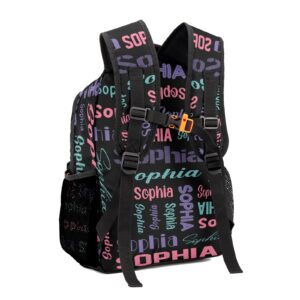 ZAACUSTOM Waterproof Personalized Backpack Bookbag with Name for Elementary Girls Boys, Fashion Custom School Bag Gift for Kids, Unique Customize Back Pack Book Bag, 1 Pack