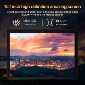 ufehgfjh Upgraded 2+16g 10.1 Inch Android 10.0 System Tablet Pc HD Screen WiFi Bluetooth Voice Call Game Video Learning Tablet Dual Sim Dual Standby Full Netcom 4000mah Battery (Black)
