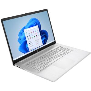 HP 17 17.3" Touch HD+ Business Laptop Computer, 13th Gen Intel 10-Core i7-1355U, 32GB DDR4 RAM, 2TB PCIe SSD, WiFi 6, Backlit KB, Fingerprint Reader, Silver, Windows 11 Pro, BROAG Cable