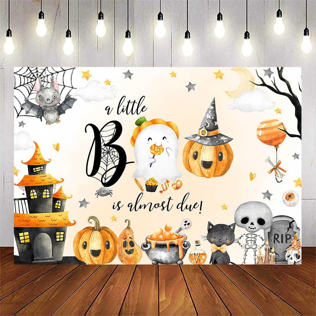 Avezano Pink Halloween Baby Shower Backdrop for Girl A Little Boo is Almost Due Baby Shower Party Decorations Spooky Ghost Little Boo Halloween Backdground (7x5ft)