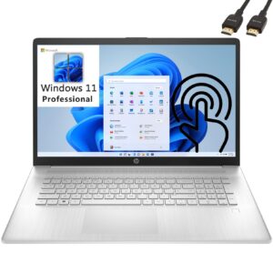 hp 17 17.3" touchscreen hd+ business laptop computer, 13th gen intel 10-core i7-1355u, 64gb ddr4 ram, 2tb pcie ssd, wifi 6, backlit keyboard, fingerprint reader, windows 11 pro, broage cable