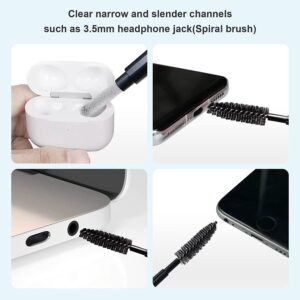 Cleaner Kit for Airpods,SUPFINE Multi-Function Cleaning Pen for Airpod Pro with Plush Cloth for Earbuds,Earphone,iPod,iPhone,iPad,Laptop Cleaning Tools(Black)