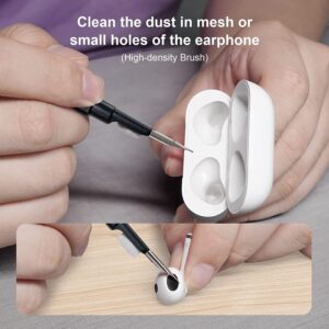 Cleaner Kit for Airpods,SUPFINE Multi-Function Cleaning Pen for Airpod Pro with Plush Cloth for Earbuds,Earphone,iPod,iPhone,iPad,Laptop Cleaning Tools(Black)