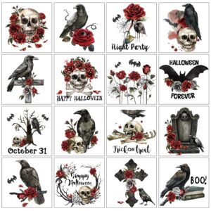 demissle 256 pcs halloween temporary tattoos bulk safety tattoos stickers halloween fake skull zombie makeup kit 3d realistic gift supplies for women men adults kids halloween party favors decorations