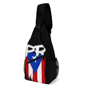 sling bag for men - puerto rico pr flag chest bag crossbody backpack for women sports travel hiking daypack