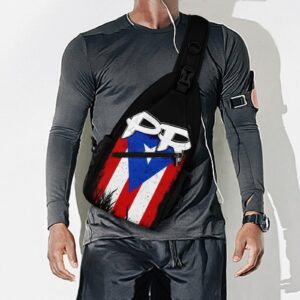 Sling Bag for Men - Puerto Rico Pr Flag Chest Bag Crossbody Backpack for Women Sports Travel Hiking Daypack