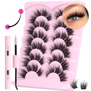 diy eyelash extension kit cluster lashes kit fluffy wispy volume cat eye look lash clusters flat lashes strong hold lash glue c curl individual lashes by alice