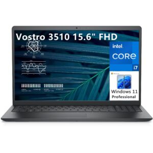 Dell Vostro 3510 15.6" FHD Business Laptop Computer, Intel Quad-Core i7-1165G7 up to 4.7GHz, 64GB DDR4 RAM, 2TB PCIe SSD, 802.11AC WiFi, Bluetooth, Carbon Black, Windows 11 Professional