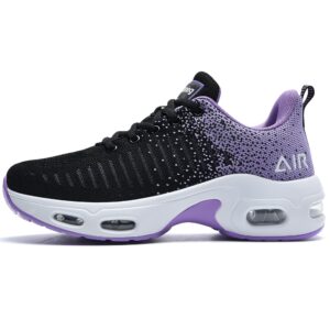 b beasur air shoes for women athletic sports workout gym tennis running sneakers - purple2 - size 8.5