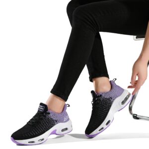 B BEASUR Air Shoes for Women Athletic Sports Workout Gym Tennis Running Sneakers - Purple2 - Size 8.5