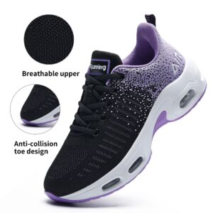 B BEASUR Air Shoes for Women Athletic Sports Workout Gym Tennis Running Sneakers - Purple2 - Size 8.5