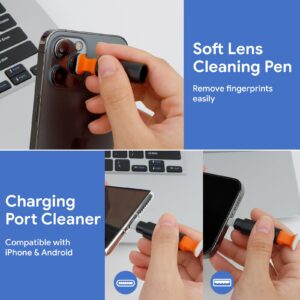 12 in 1 iPhone Cleaning Kit,Phone Cleaning Kit for iPhone/Airpod/iPad/Charge Port Cleaning Tool,Safely Clean Lightning Cable and Connector to Fix Unreliable Charging,Easy to Store and Carry, Black