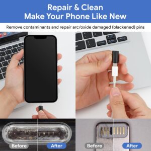 12 in 1 iPhone Cleaning Kit,Phone Cleaning Kit for iPhone/Airpod/iPad/Charge Port Cleaning Tool,Safely Clean Lightning Cable and Connector to Fix Unreliable Charging,Easy to Store and Carry, Black