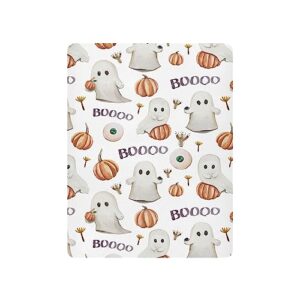 Mazeann Ghosts Pumpkins Halloween Crib Sheets Soft Breathable Fitted Baby Playard Sheets Mattress Cover for Girl Boys, 39" x 27" x 5"